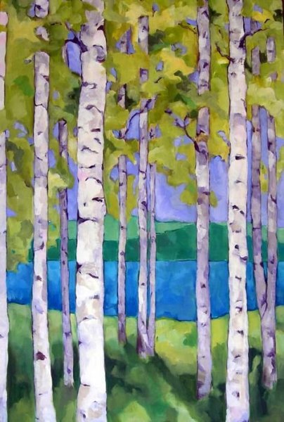 Правополушарное рисование Березовая роща