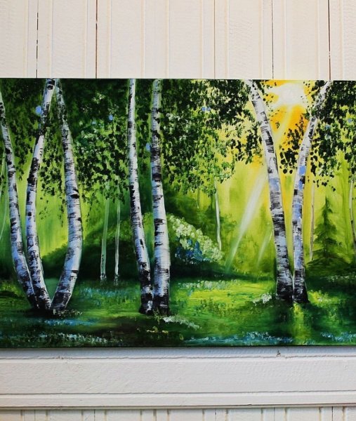Березы акрилом на холсте