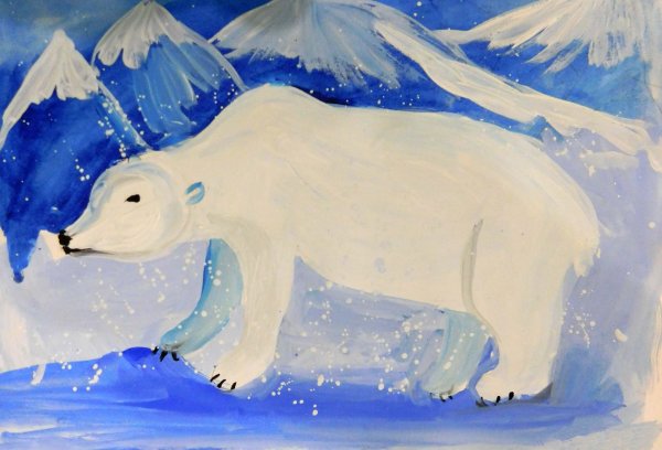 Рисование белого медведя