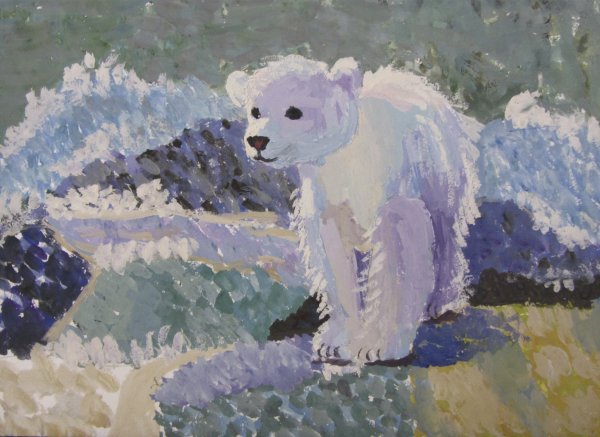 Медвежонок гуашью