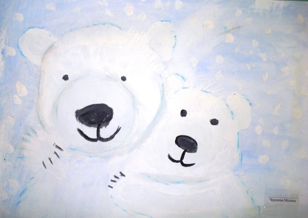 Рисование мишка на севере