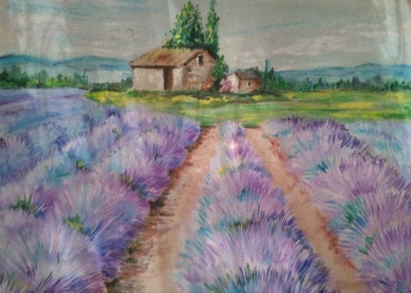 Лаванда гуашью