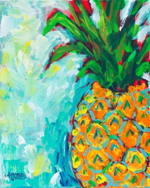 Тропические фрукты акварель