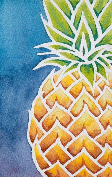 Ананас красками