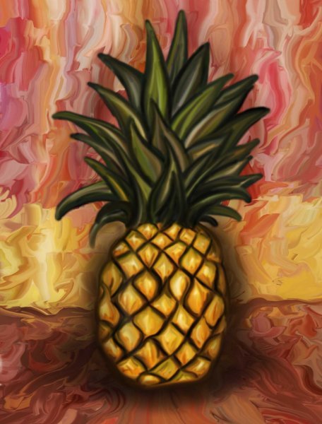 Ананас рисунок акварелью