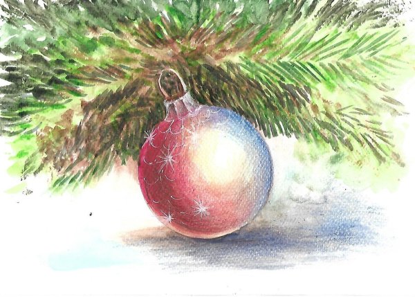 Новогодние рисунки карандашом цветные