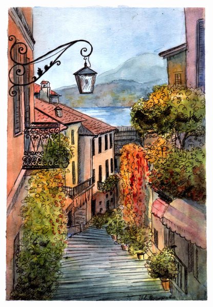 Улочки Венеции линейная перспектива