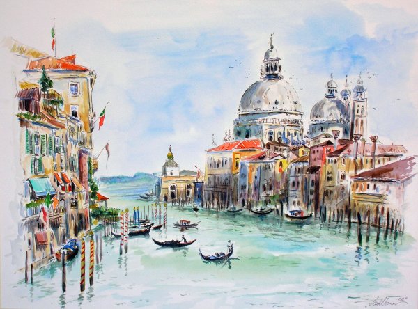 Италия скетчи акварель