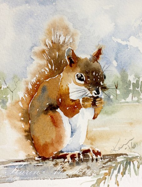 Бурундук живопись