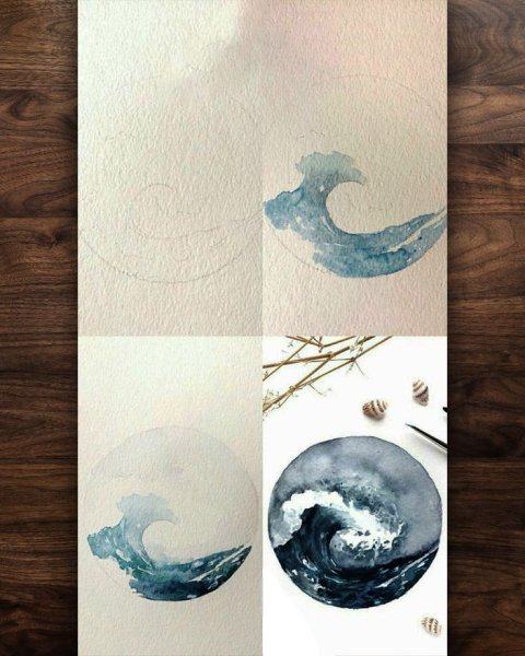 Поэтапное рисование акварелью