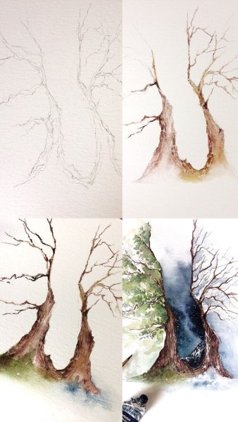 Картины акварелью для начинающих