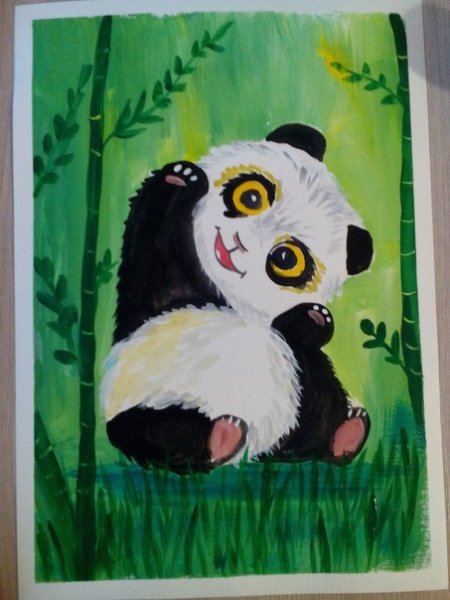 Панда гуашью