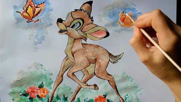 Рисунки гуашью мультяшные