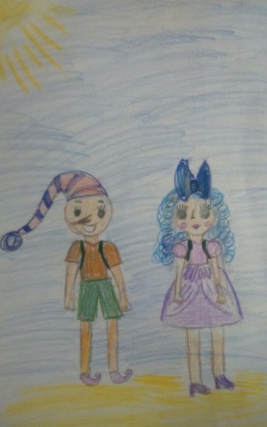 Мальвина на белом фоне