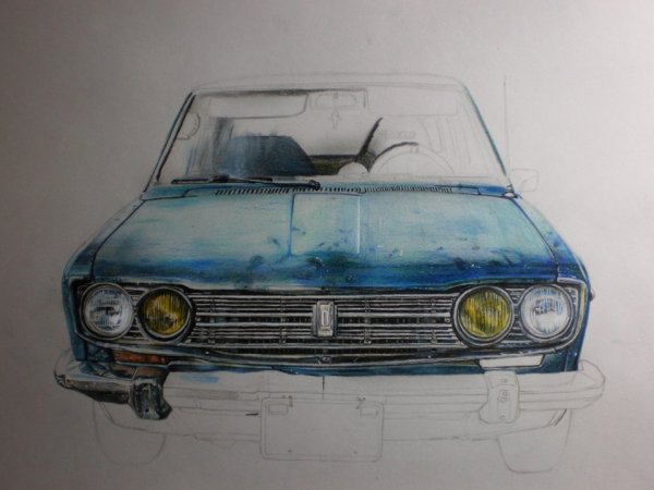 Акварельная тачка Жигули