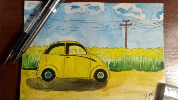 Рисование с малышами машина красками