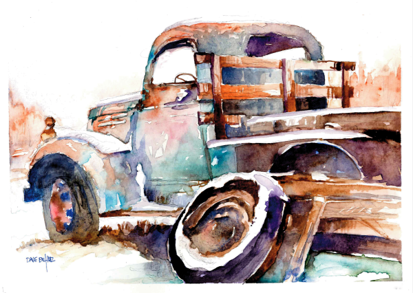 Грузовик акварель