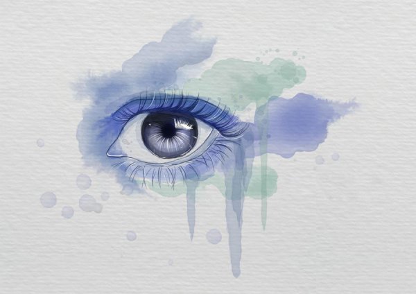 Слезы акварель