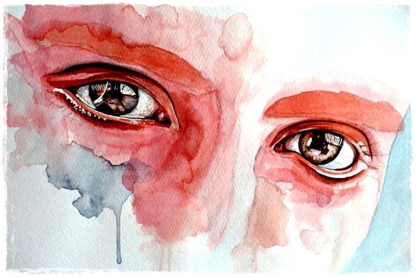 Глаз человека акварелью