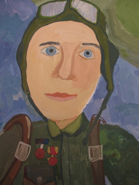 Портрет военного красками