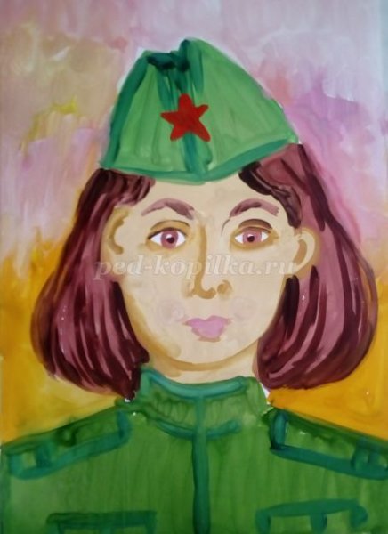 Портрет военного детское рисование
