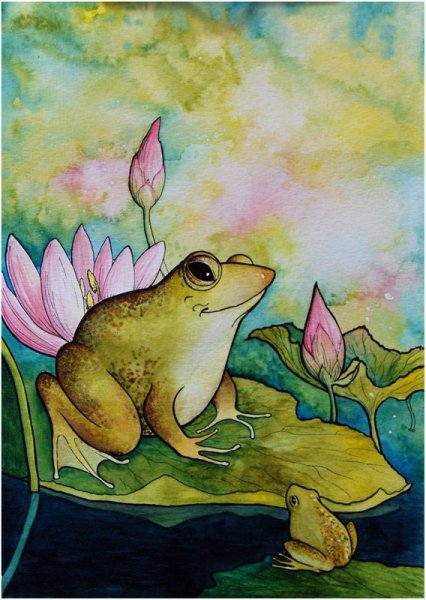 Царевна лягушка акварель
