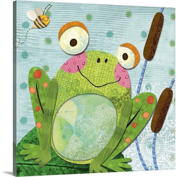 Лягушонок гуашью для детей