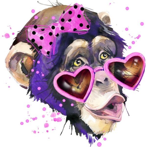 Обезьяна иллюстрация акварель