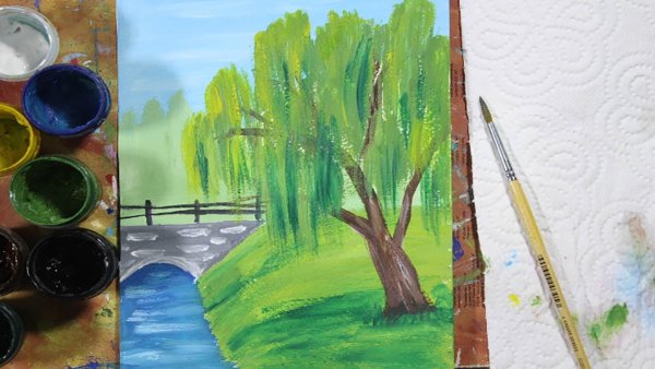 Поэтапное рисование гуашь встреча