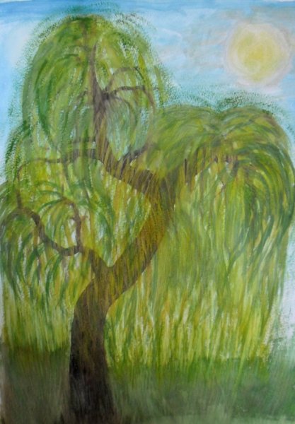 Плакучая Ива акварелью