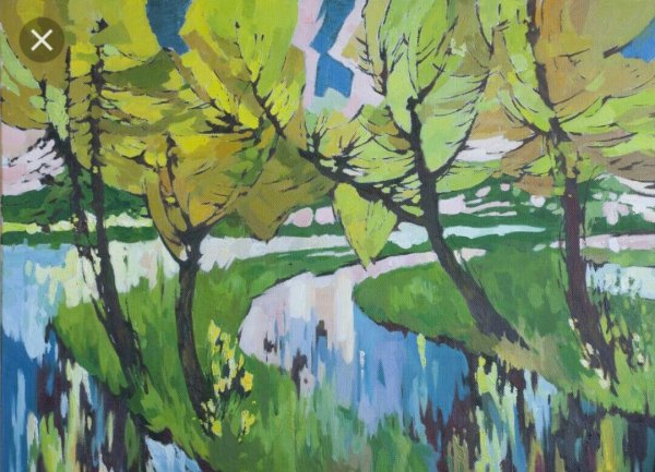 Нарисовать иву гуашью