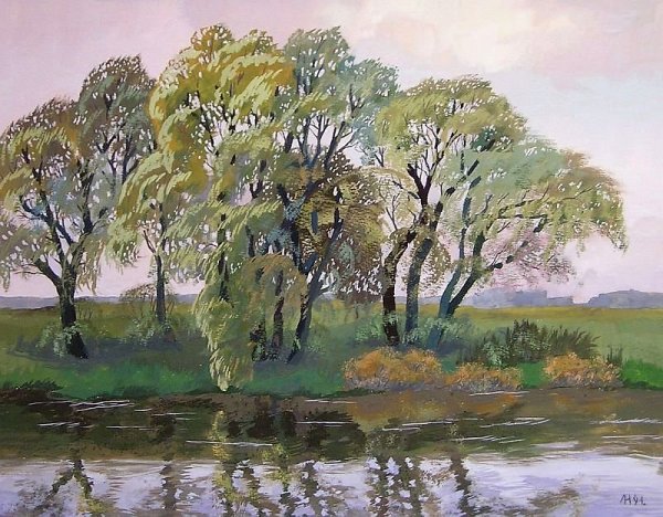 Дерево красками Ива