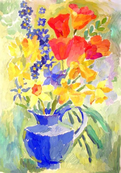 Букет гуашью