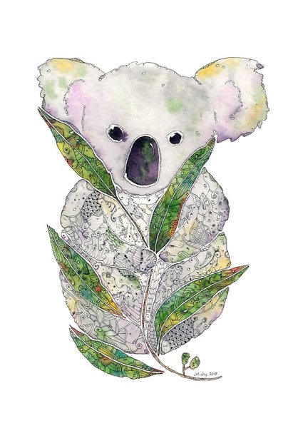 Коала гуашью