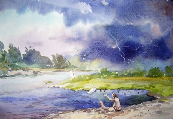 Шторм гуашью