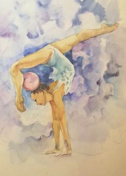 Рисование акварелью гимнастику