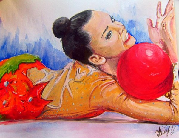 Художественные гимнастки гуашью