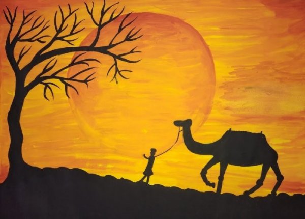 Рисование на тему пустыня