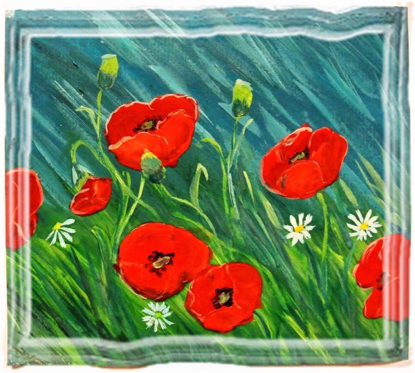 Маки красками для детей