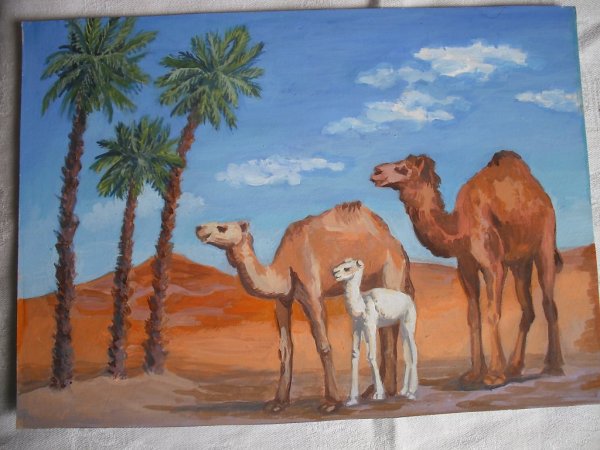 Верблюд красками