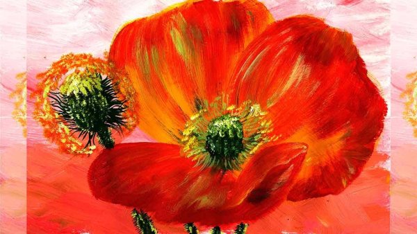 Маки правополушарное рисование гуашью