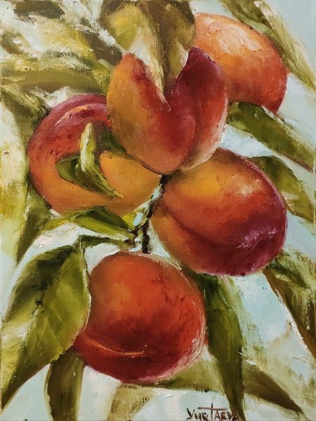 Персик акварелью