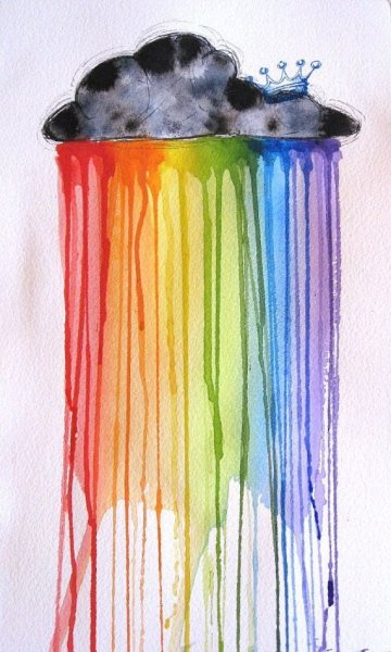 Рисование радуги акварелью