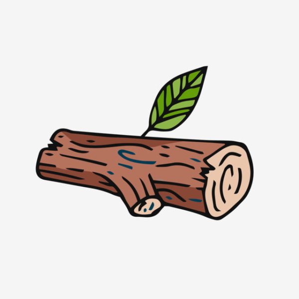 Бревно на прозрачном фоне