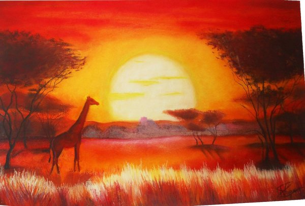 Пейзажи с африканскими деревьями