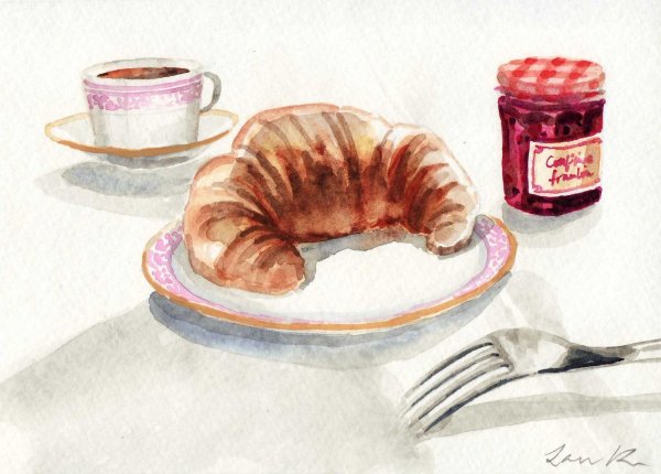 Скетчинг круассан