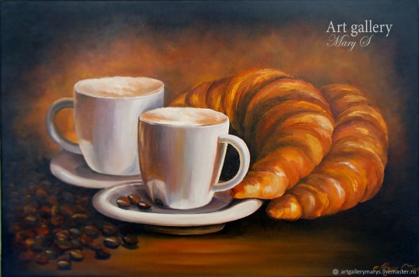 Натюрморт с круассаном