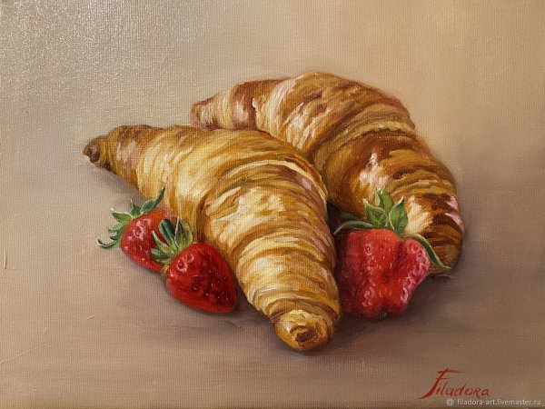 Круассан картина акрилом