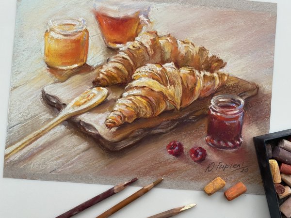 Круассан акварелью