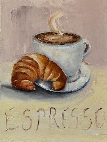 Чашка кофе живопись